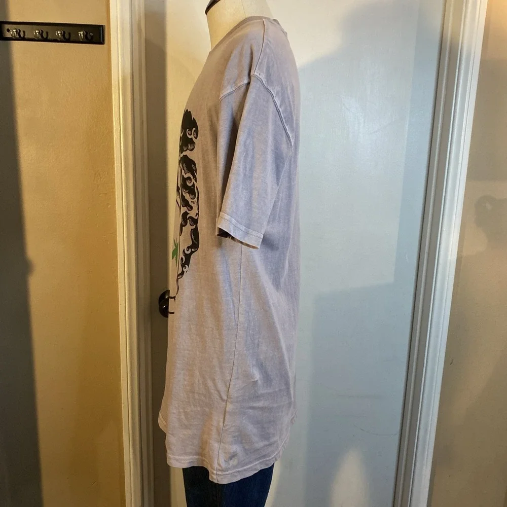 WIZ KHALIFA T-Shirt Men Size‎ XS Smoking Smiley Face Gray Cotton Graphic Music